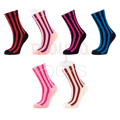 Resim Çizgi Desen Kadın Soket Çorap